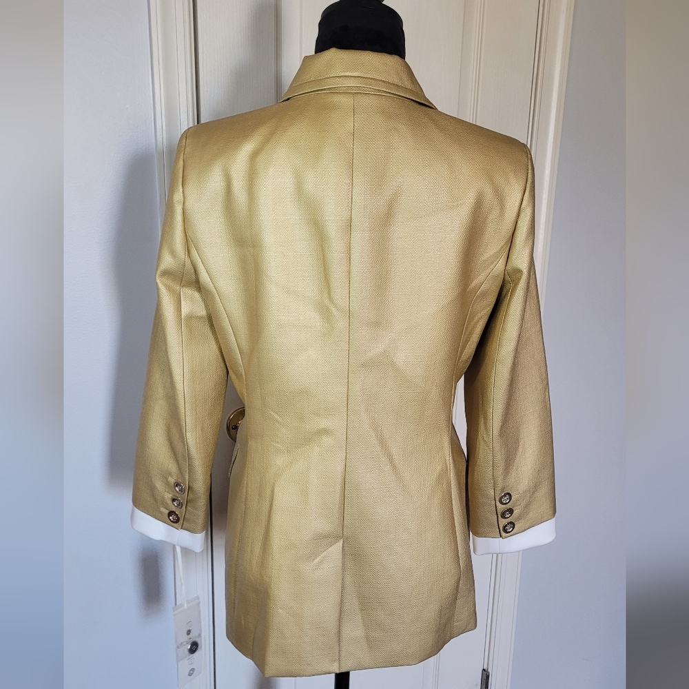 ETCETERA Gold Women's Blazer With White Shirt Insert. Sz 6. NWT MSRP $475 - Picture 5 of 10